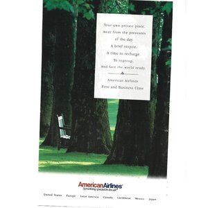 American Airlines Travel Vacation 1990s  Vintage Print Ad